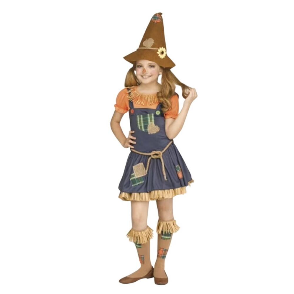 Fun World Scarecrow Multi-Color Halloween Costume Set Big Girls Female Child XL